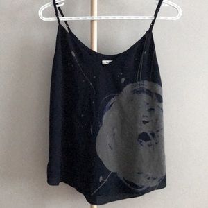 Aritzia Babaton Navy Printed Flowy Cami Sz XS/S